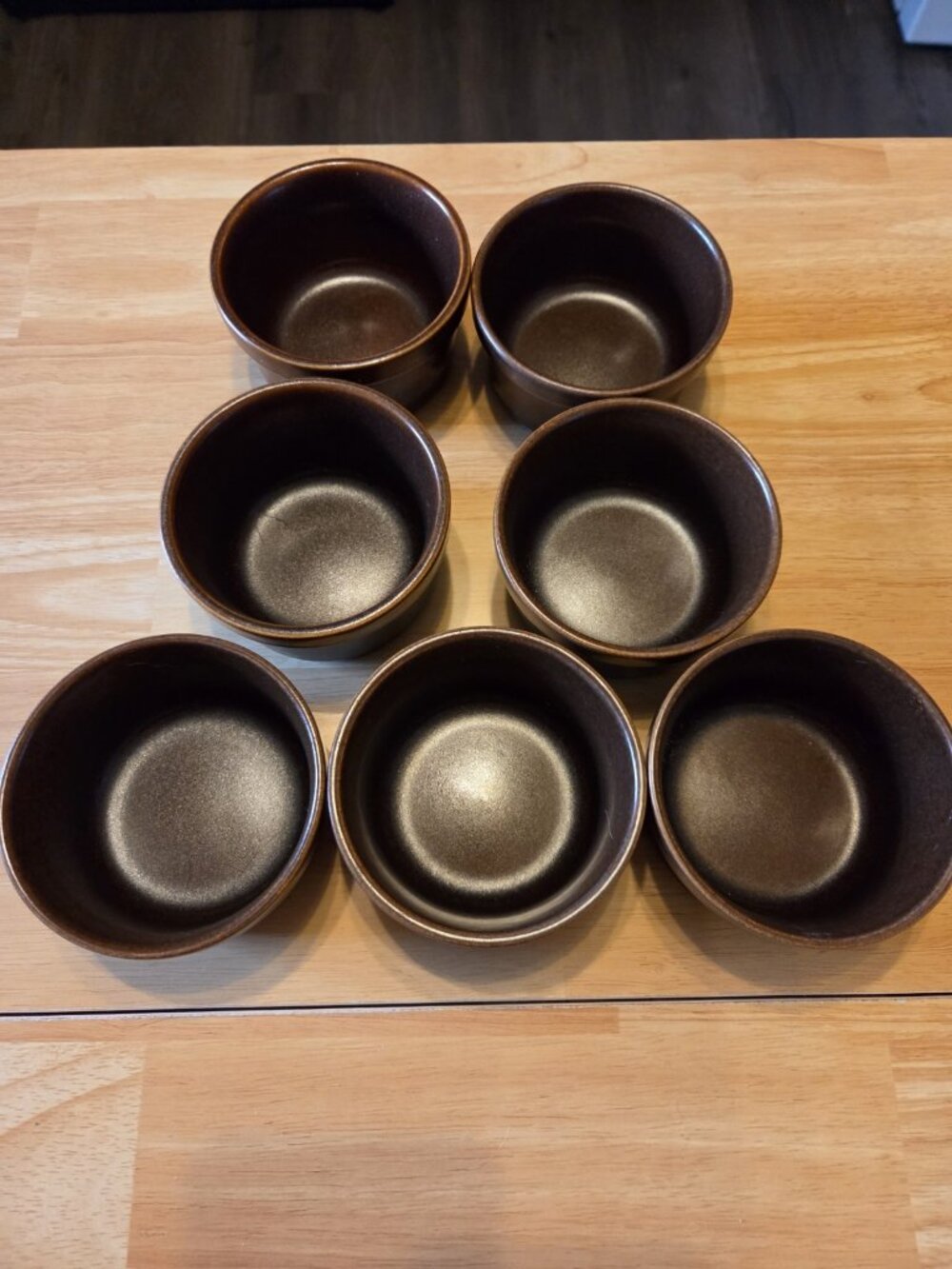 Vintage Wedgwood Set of 7 Sterling Oven to Table Brown Ramekins Microwave Safe